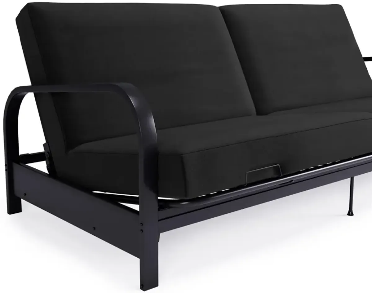 Millie Convertible Metal Frame Futon Sofa with Coil Mattress