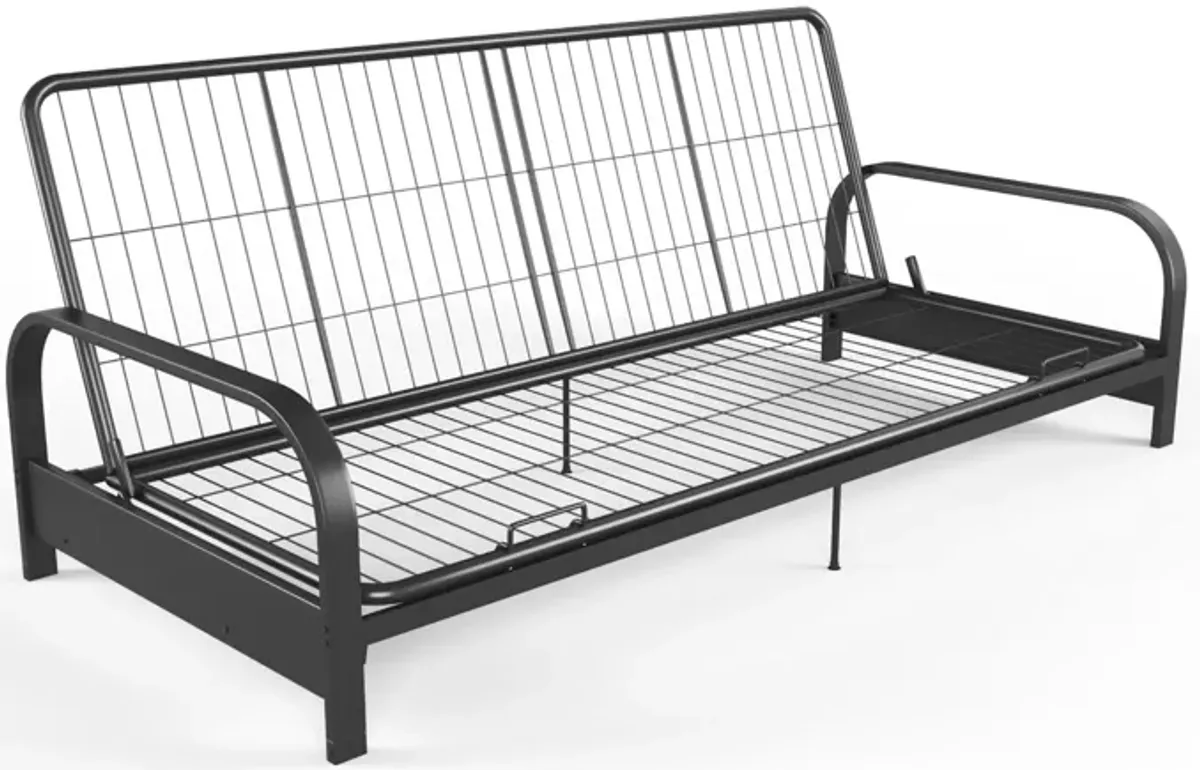 Millie Convertible Metal Frame Futon Sofa with Coil Mattress