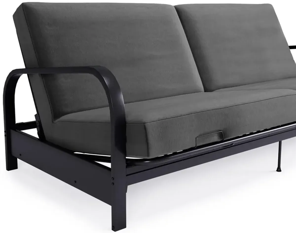 Millie Convertible Metal Frame Futon Sofa with Coil Mattress