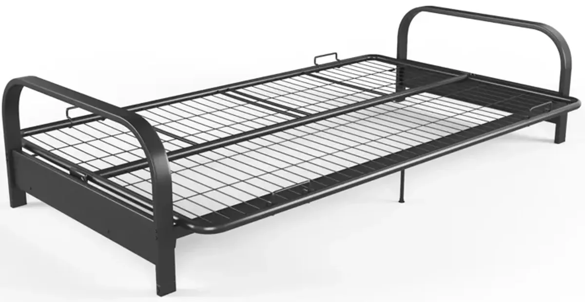 Millie Convertible Metal Frame Futon Sofa with Coil Mattress