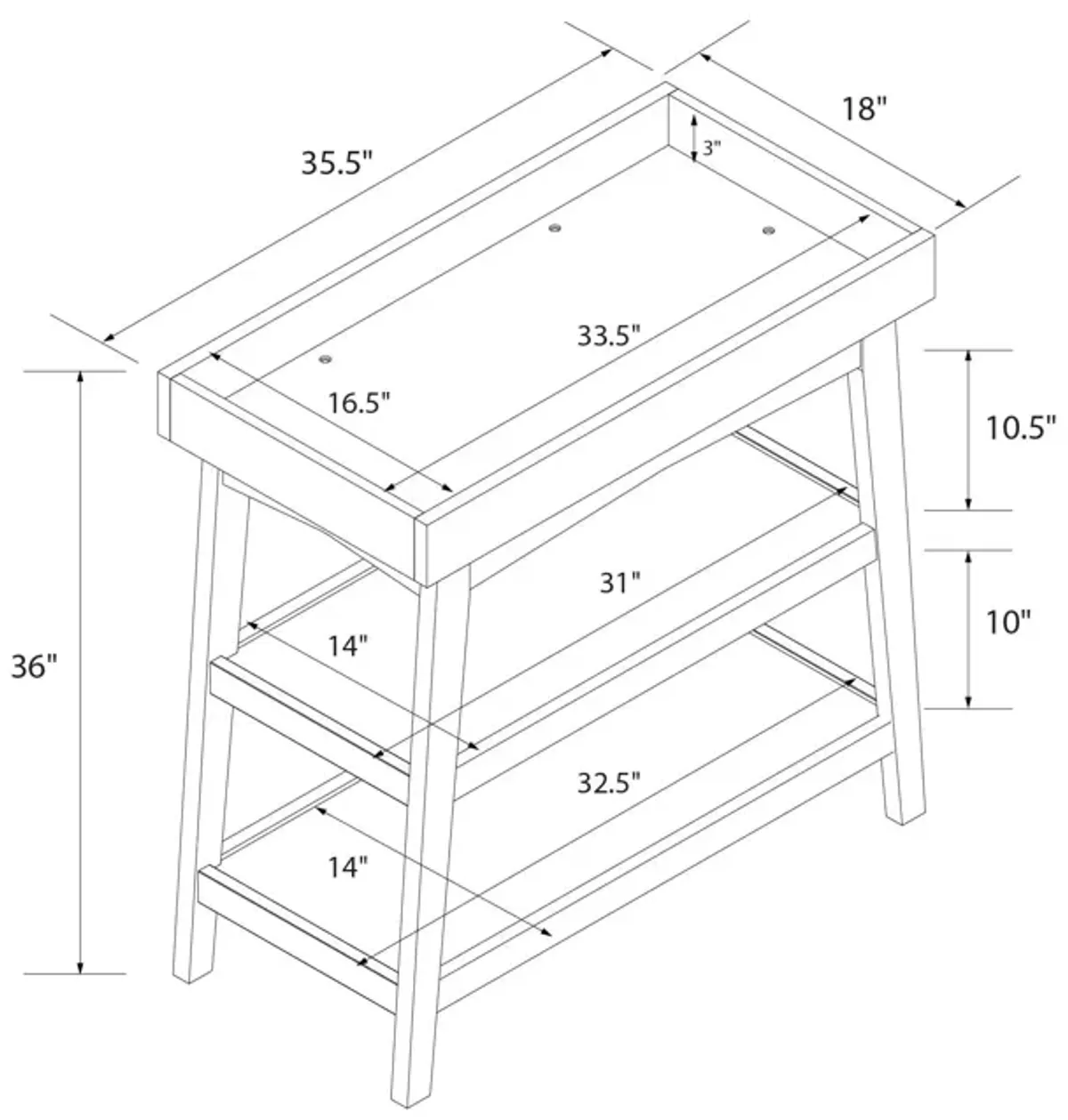 Harper Open Changing Table