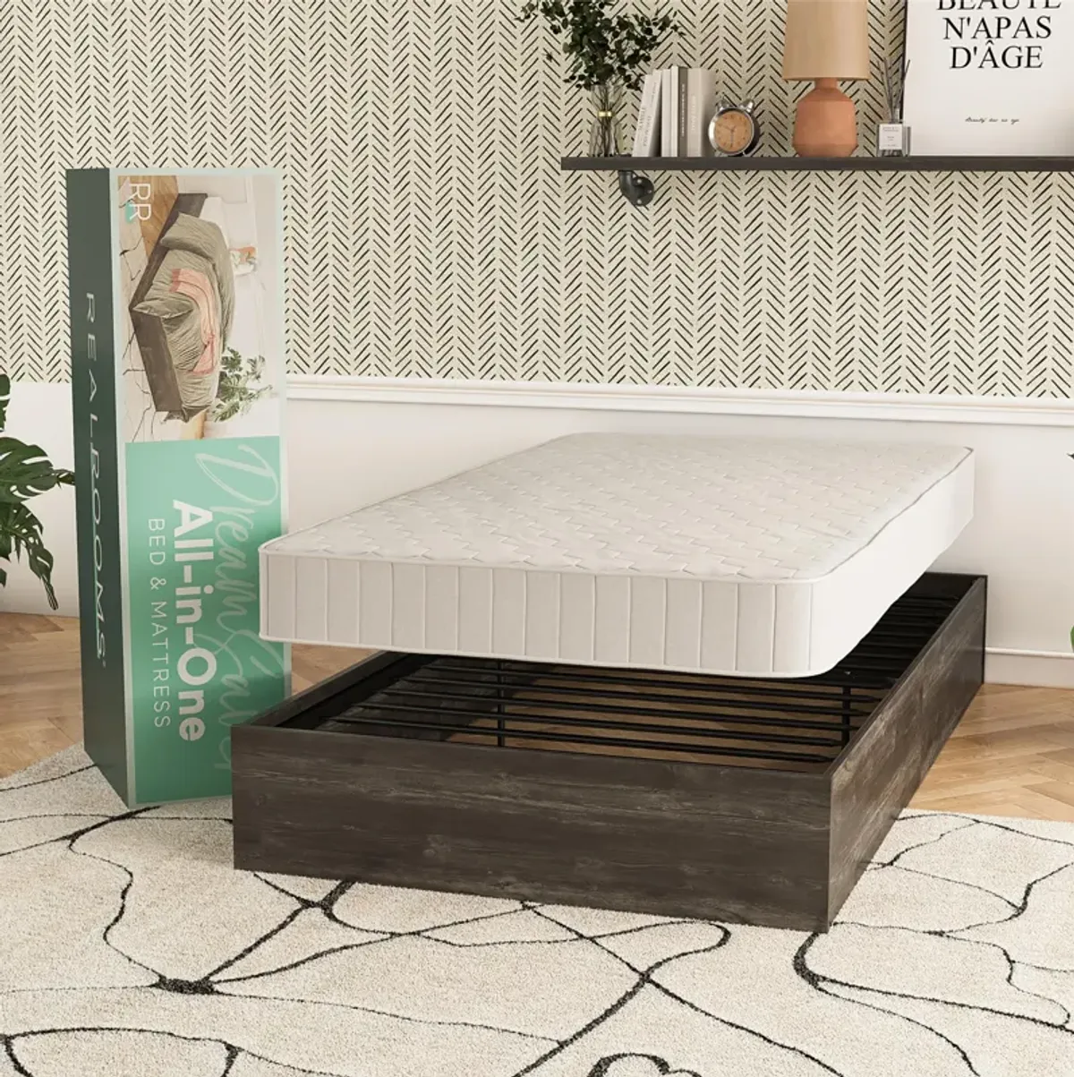 DreamSaver Platform Bed Frame with 6 Inch Mattress Included