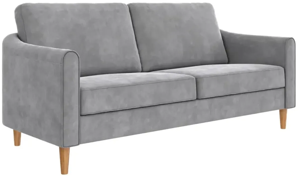 Moon 73.5" Velvet Upholstered Sofa with Curved Back