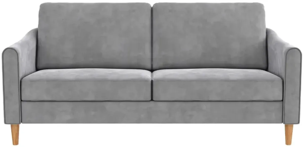 Moon 73.5" Velvet Upholstered Sofa with Curved Back