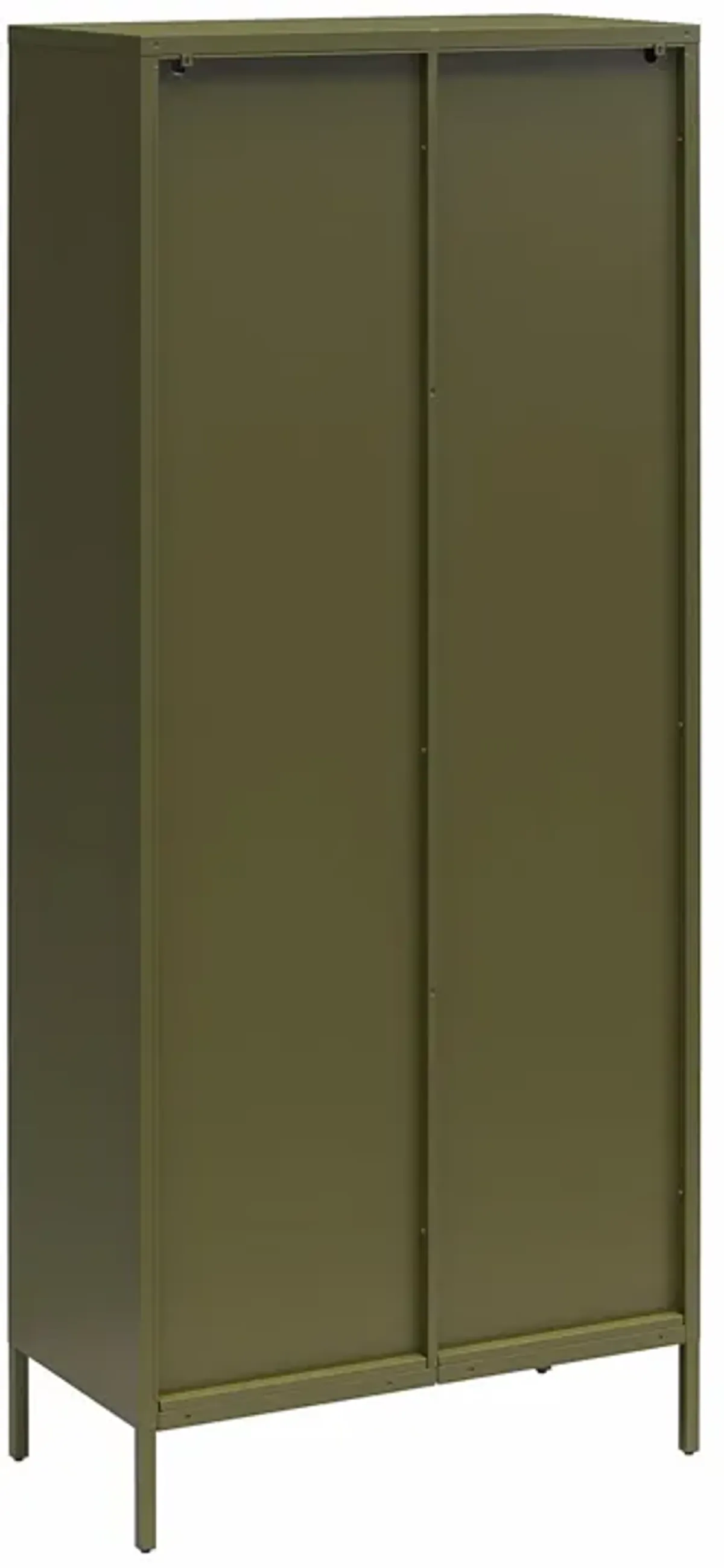 Luna Tall 2 Door Accent Cabinet with Fluted Glass