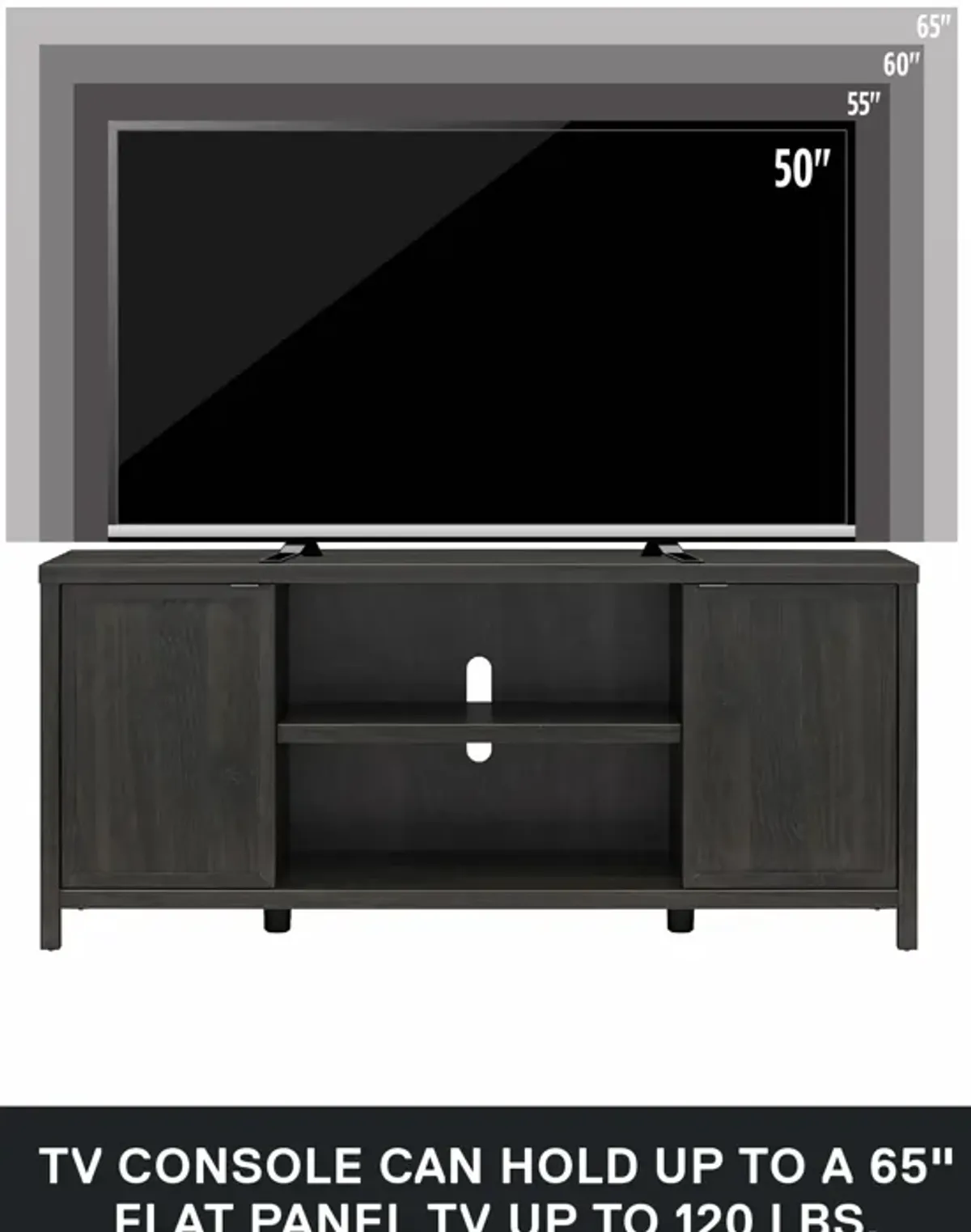 Uniluxe TV Console for 65" TVs with Storage