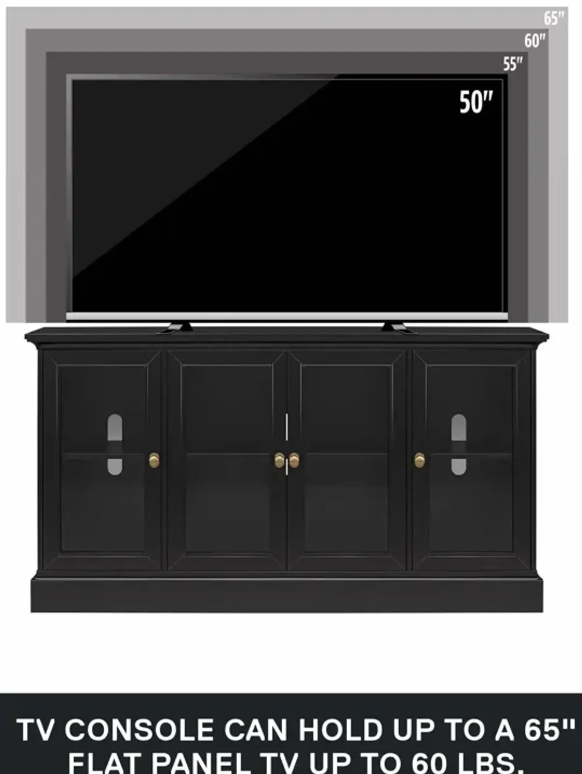 Everywhere Media Console with Storage for 65" TVs