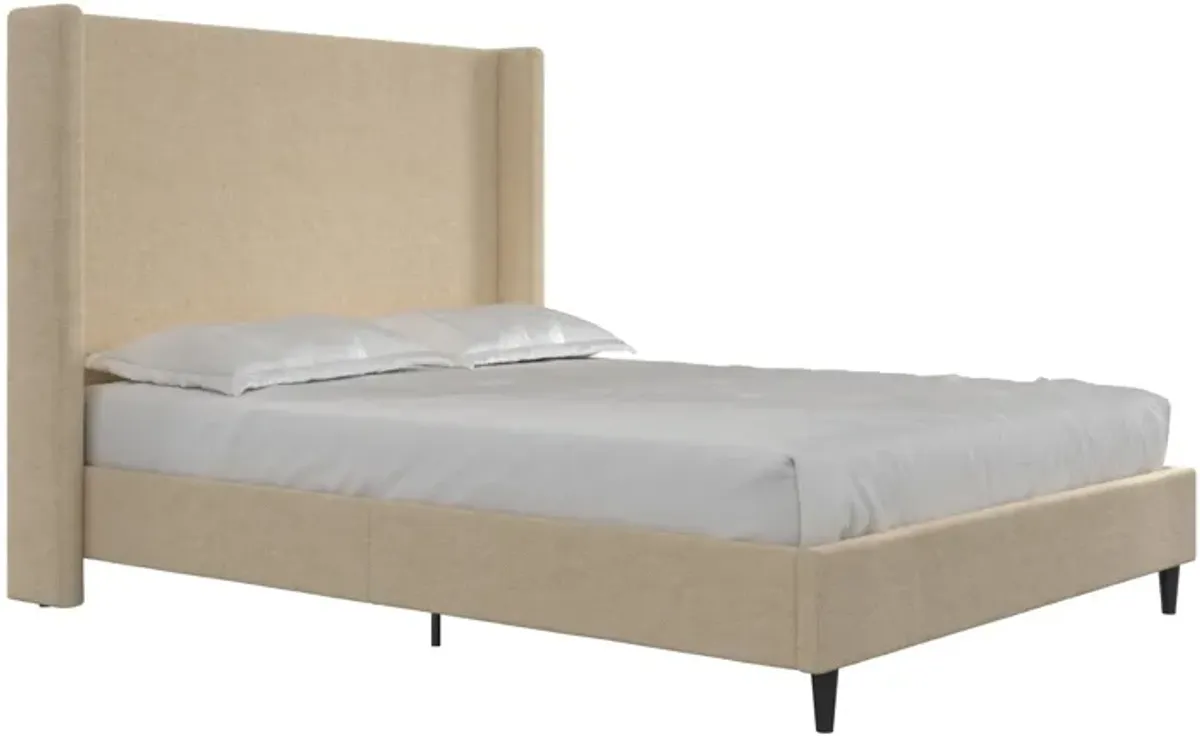 Eveline Upholstered Wingback Bed