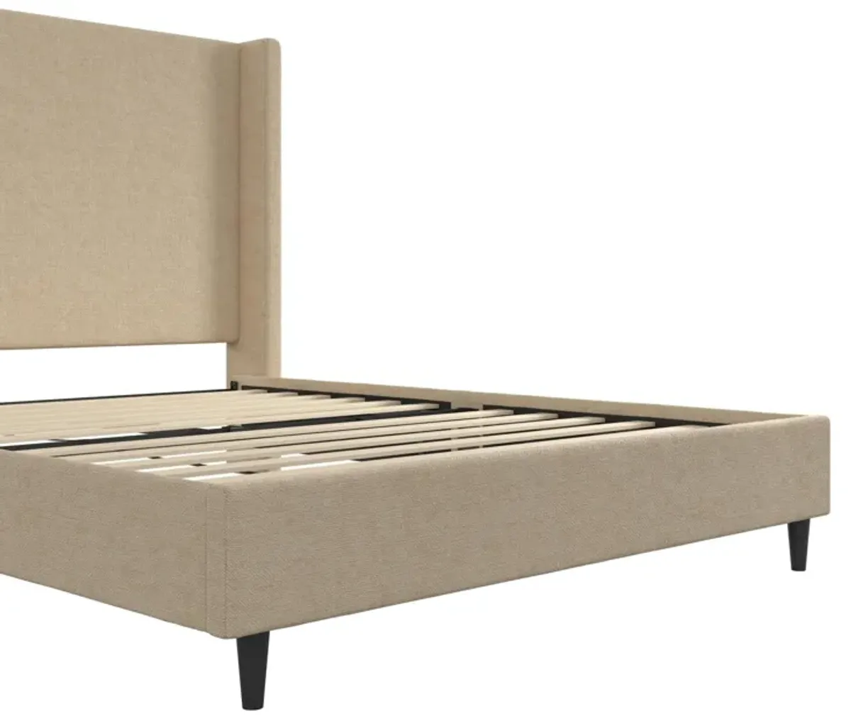 Eveline Upholstered Wingback Bed