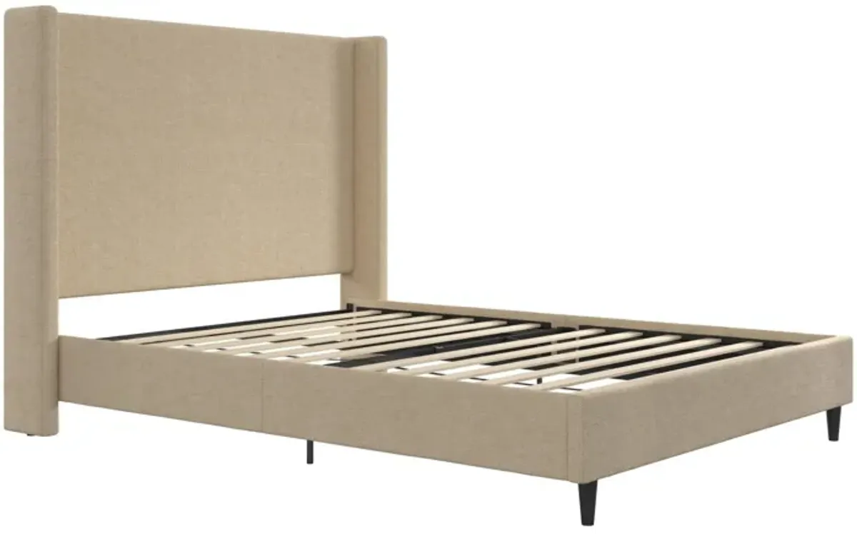 Eveline Upholstered Wingback Bed