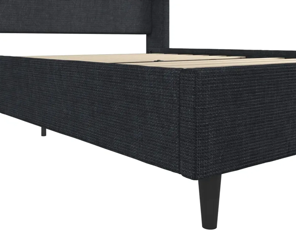 Eveline Upholstered Wingback Bed