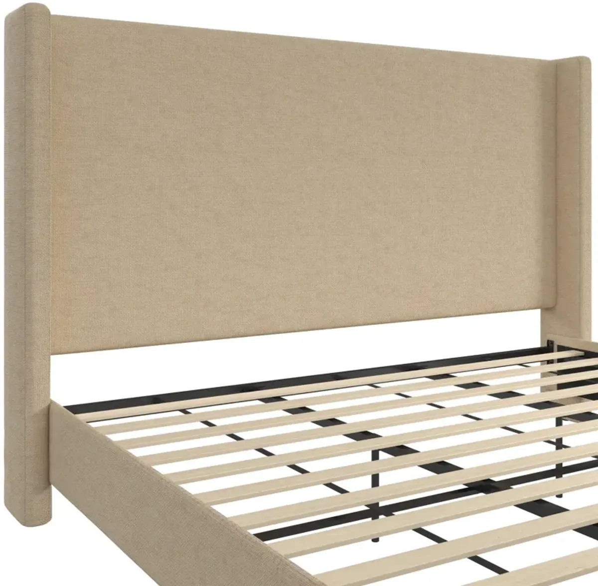 Eveline Upholstered Wingback Bed