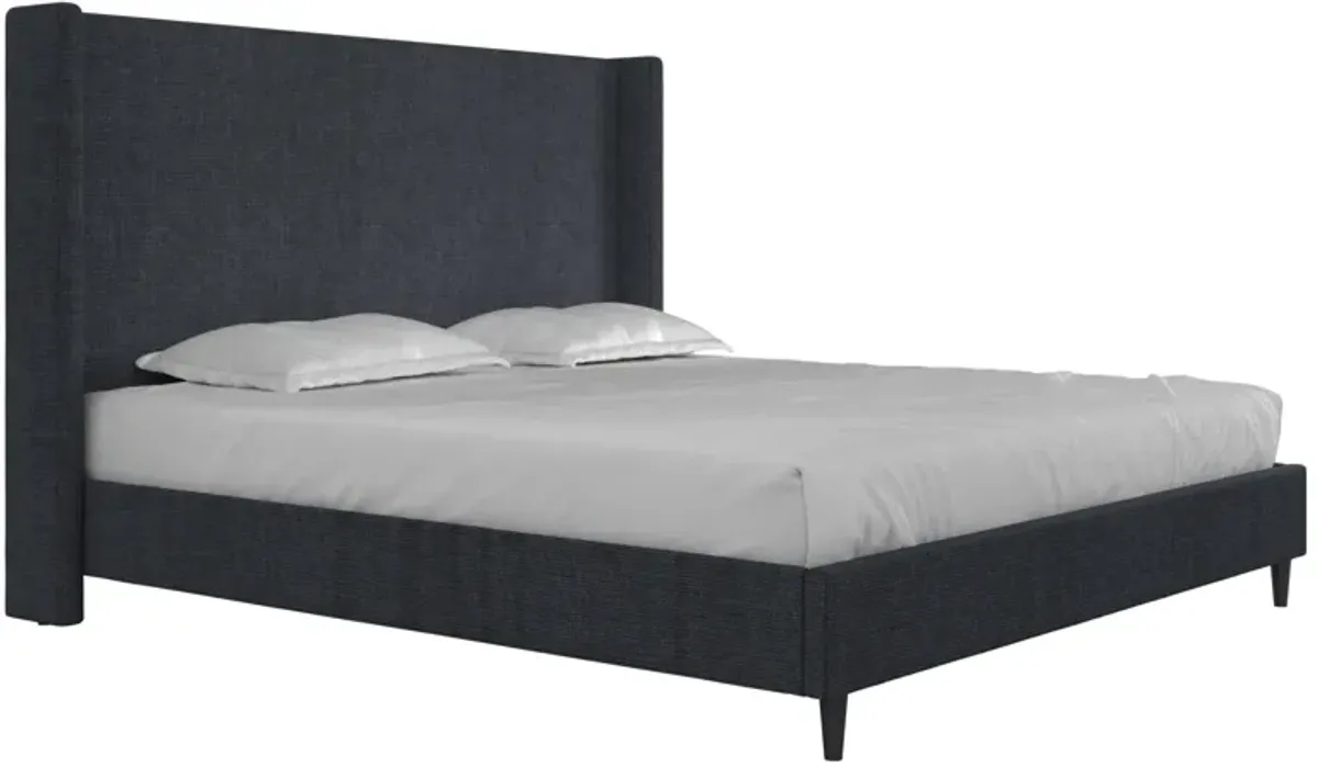 Eveline Upholstered Wingback Bed