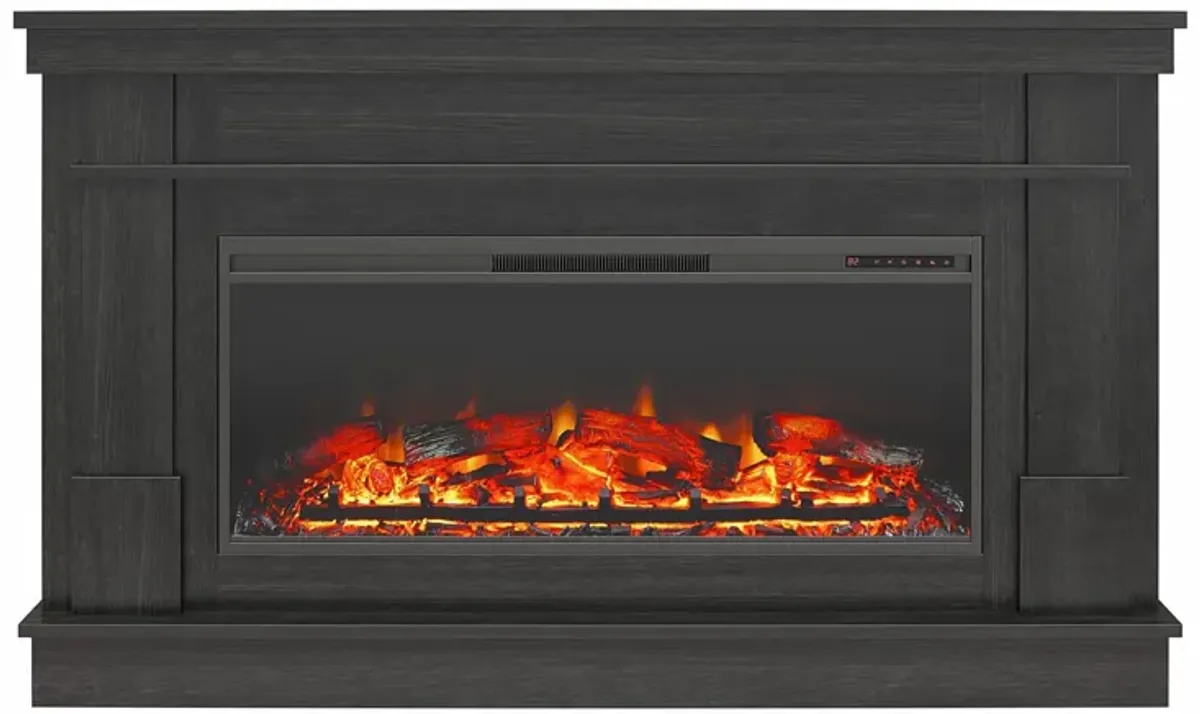 Elmcroft Wide Mantel with 43" Linear Electric Fireplace Insert