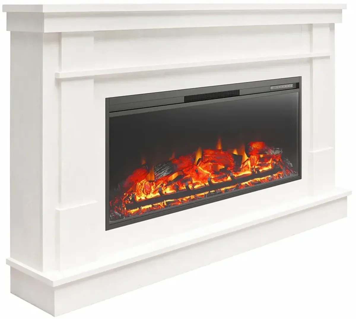 Elmcroft Wide Mantel with 43" Linear Electric Fireplace Insert