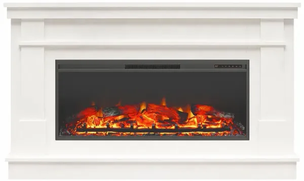 Elmcroft Wide Mantel with 43" Linear Electric Fireplace Insert