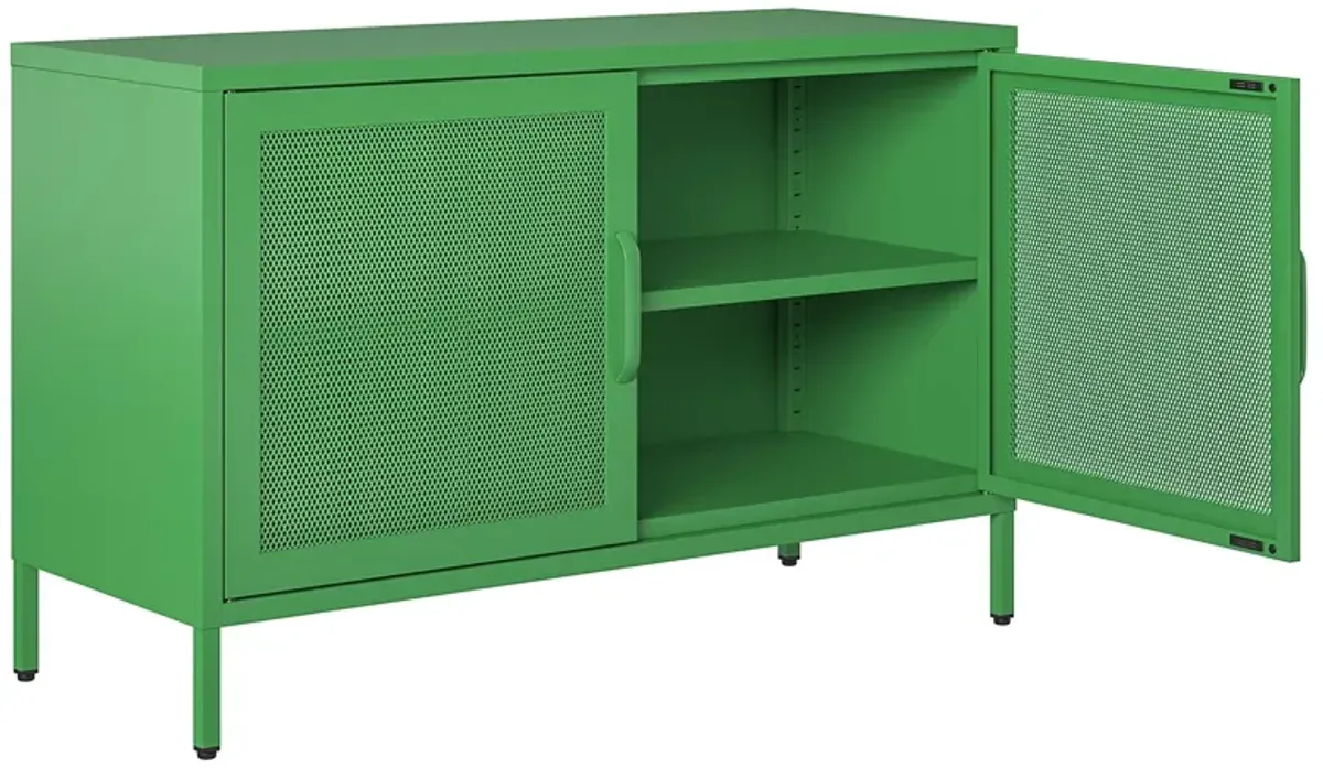 Channing 2 Door Storage Cabinet-Mesh Metal Locker