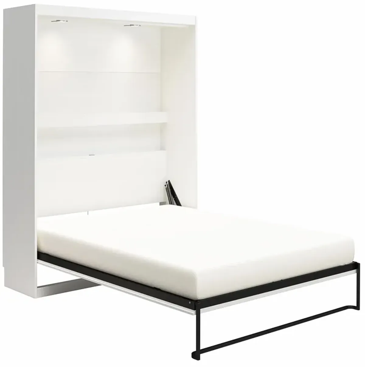 Impressions Queen Murphy Bed Bundle with 8 inch Memory Foam Mattress