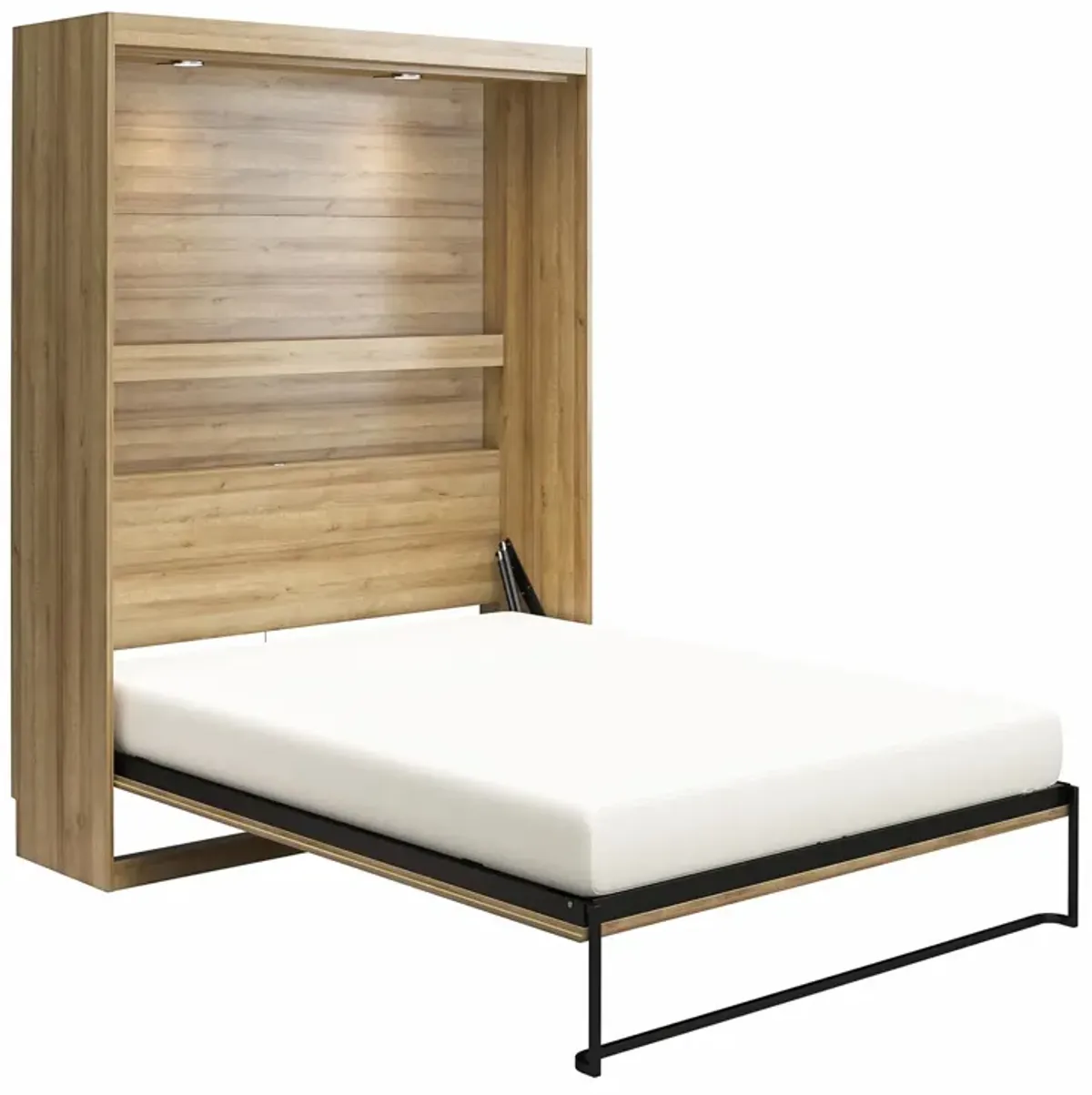 Impressions Queen Murphy Bed Bundle with 8 inch Memory Foam Mattress