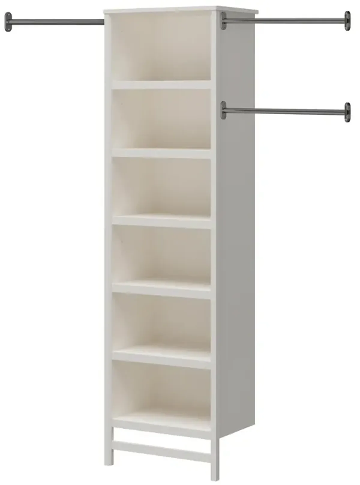 Luxe 6 Shelf Closet Tower with 3 Adjustable Clothing Rods