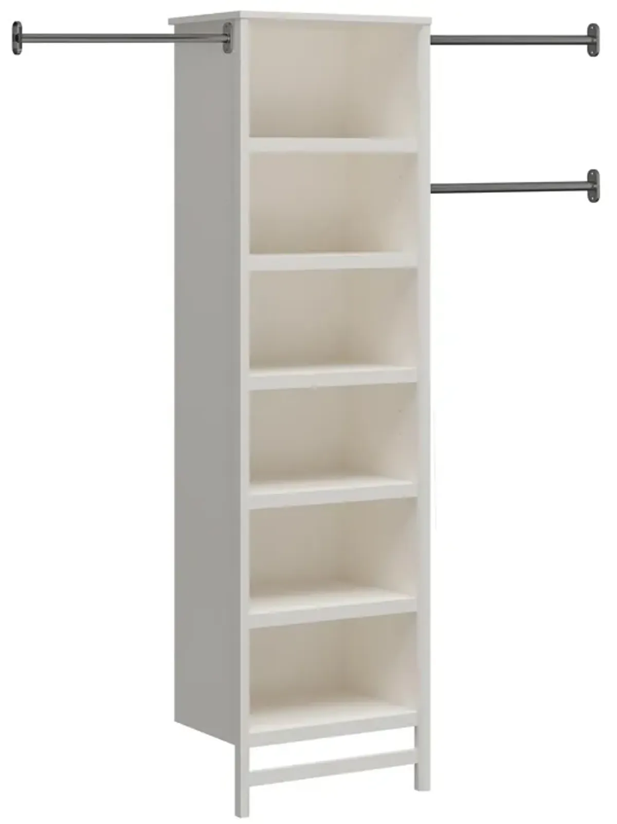 Luxe 6 Shelf Closet Tower with 3 Adjustable Clothing Rods