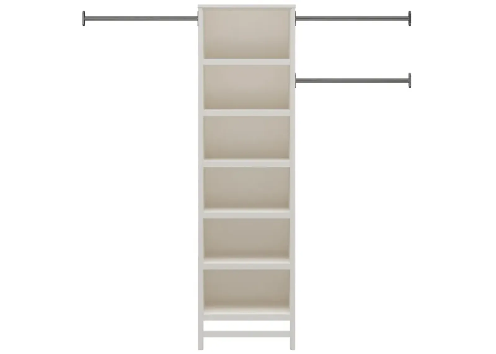 Luxe 6 Shelf Closet Tower with 3 Adjustable Clothing Rods