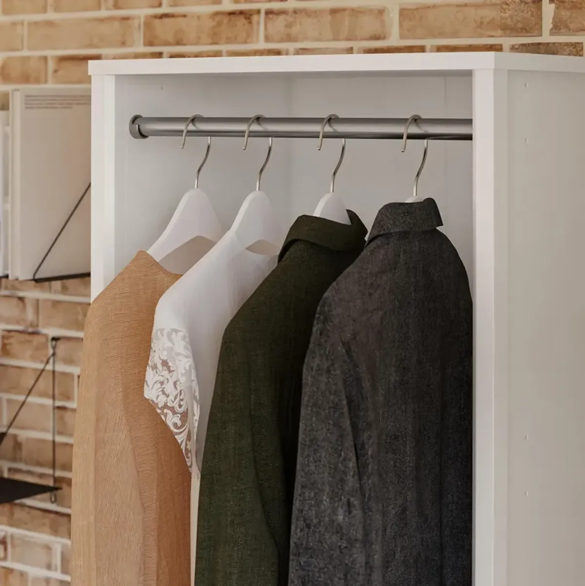 Luxe 2 Shelf Double Clothing Rod Closet Tower