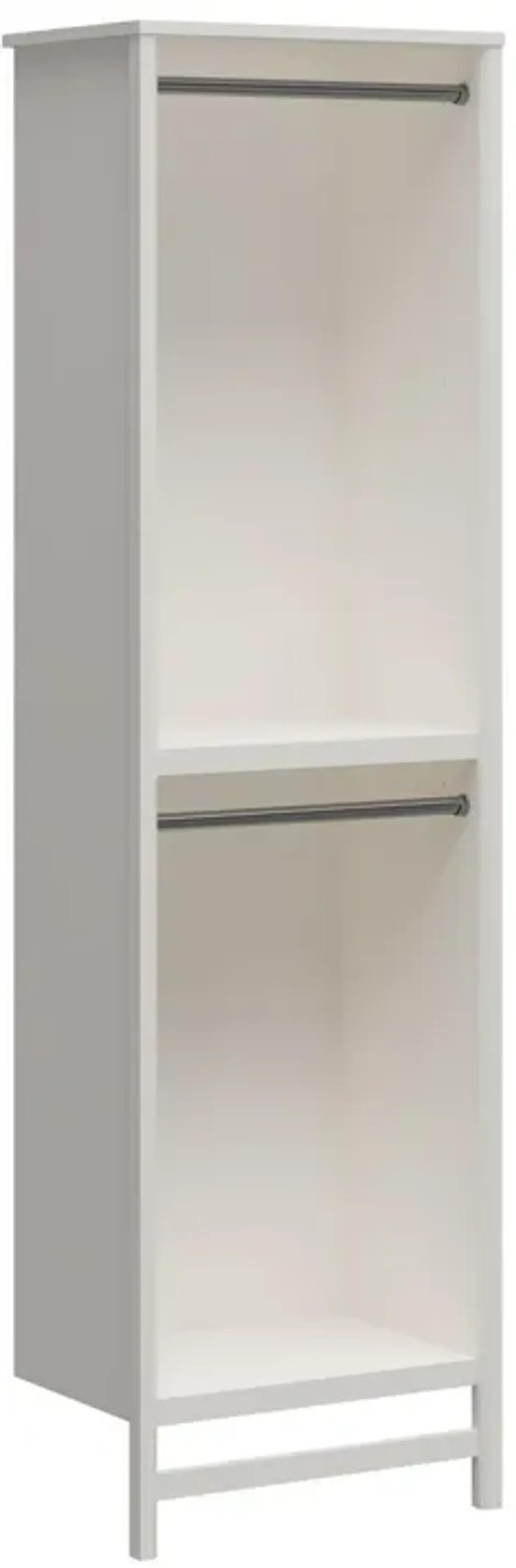 Luxe 2 Shelf Double Clothing Rod Closet Tower