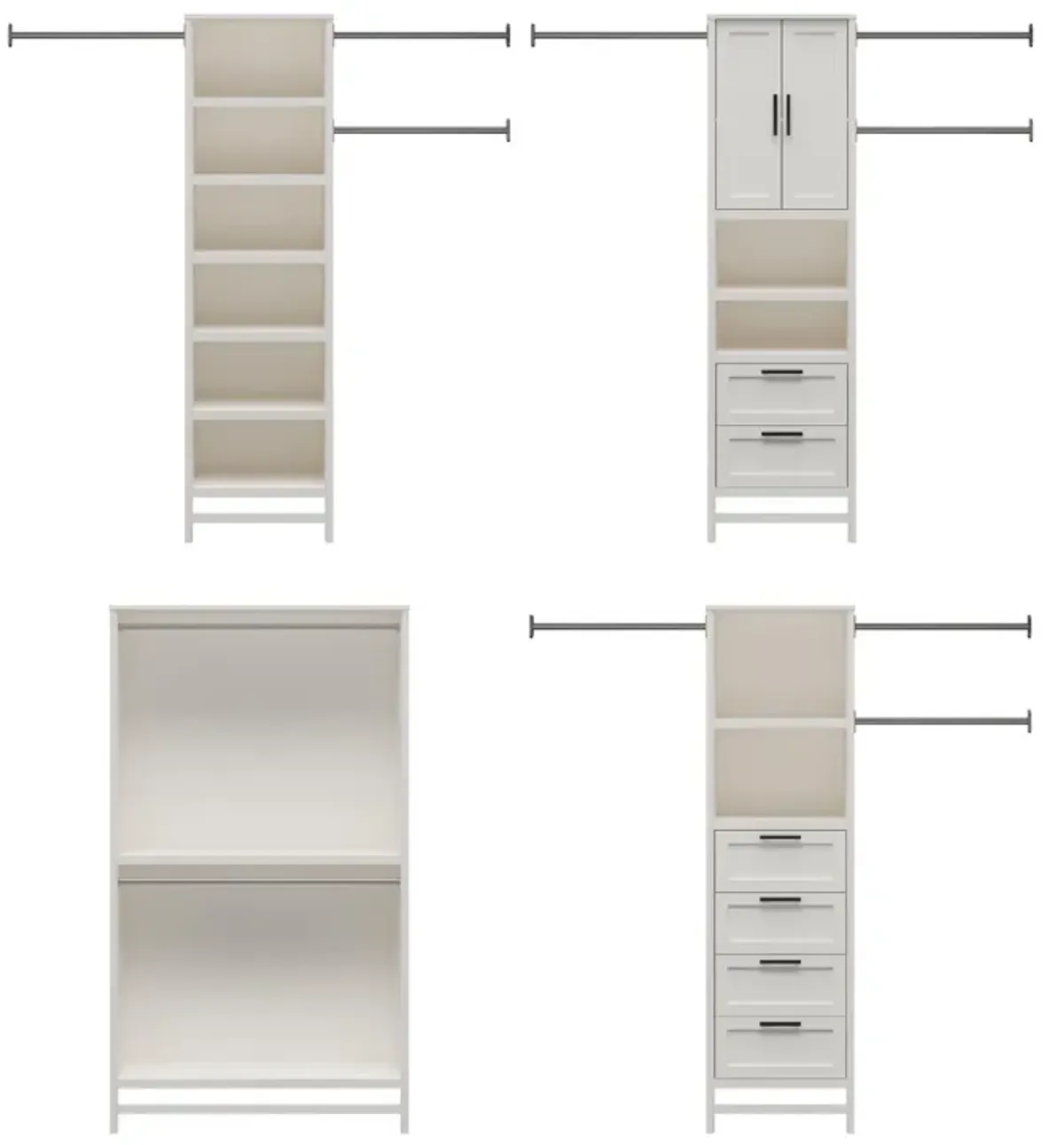 Luxe Wide Wardrobe Closet Organizer 4 Piece Bundle