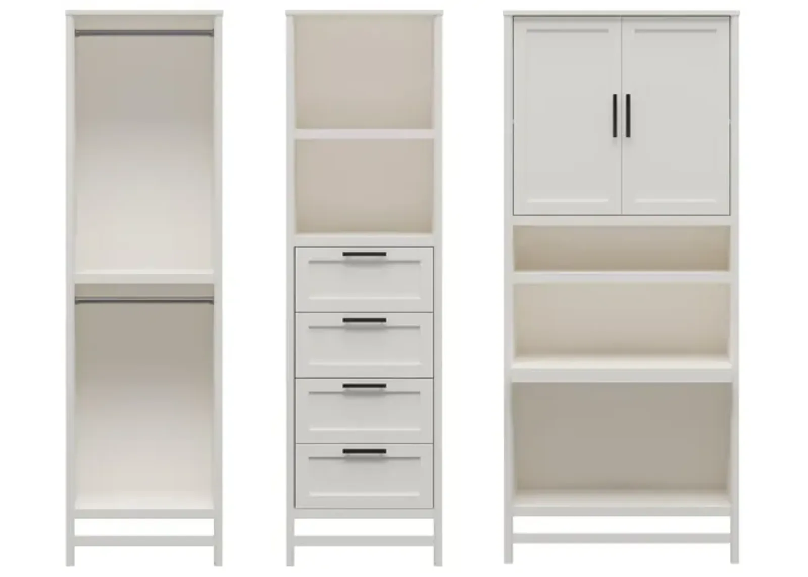 Luxe Wardrobe Closet Organizer with Vanity 3-Piece Bundle