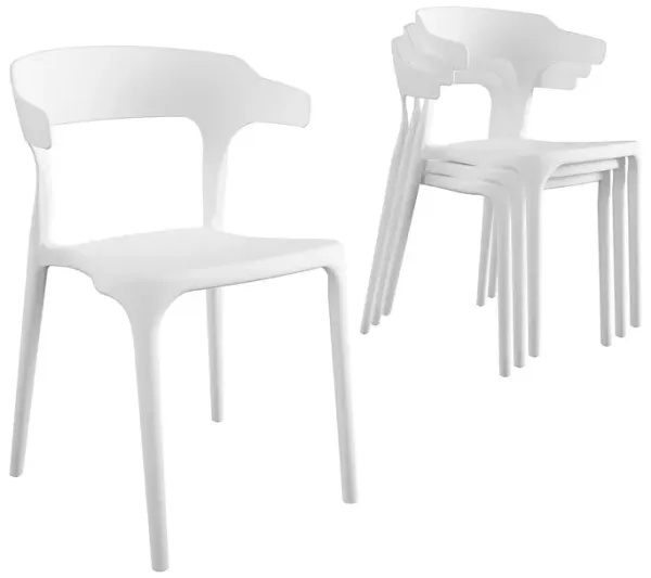 Felix Stacking Dining Chairs, Indoor/Outdoor, 4-Pack