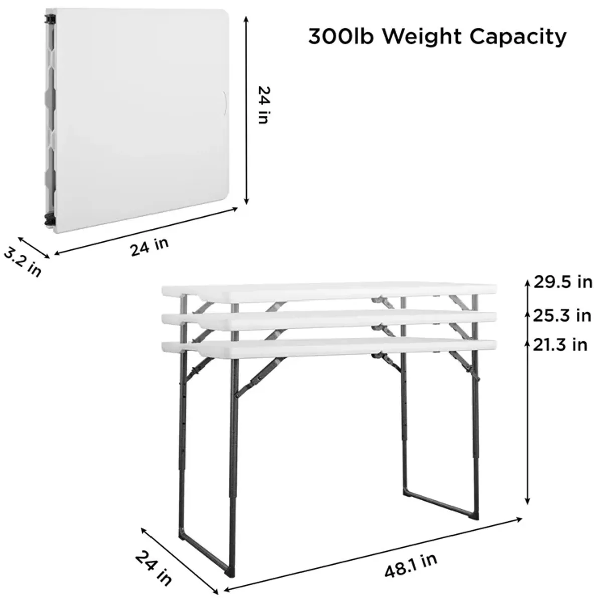 4 ft. Centerfold Adjustable Utility Table