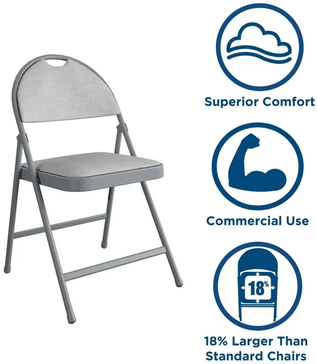 Commercial XL Smartfold™ Fabric Padded Chair