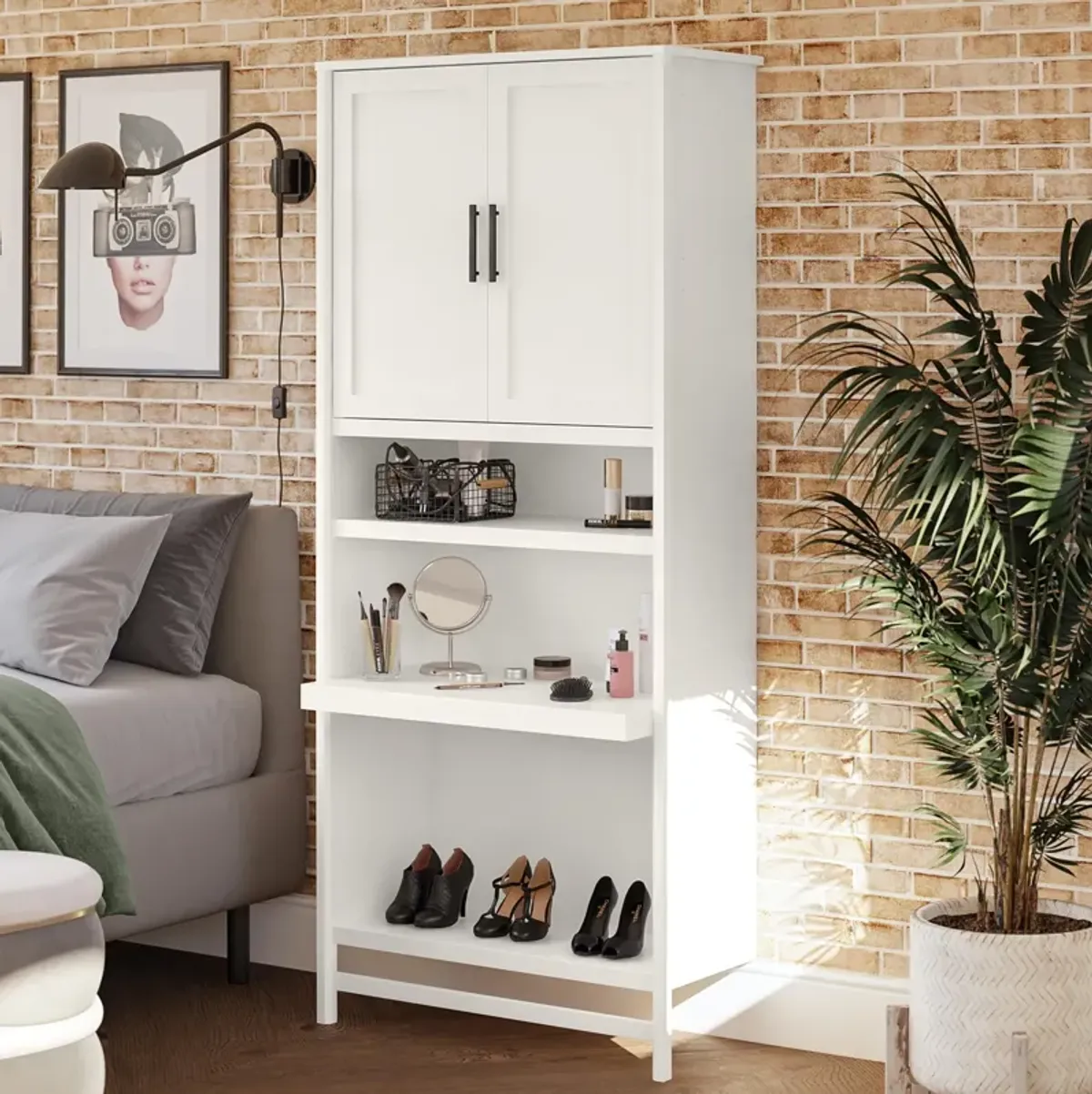 Luxe 5-Shelf Closet Vanity Tower