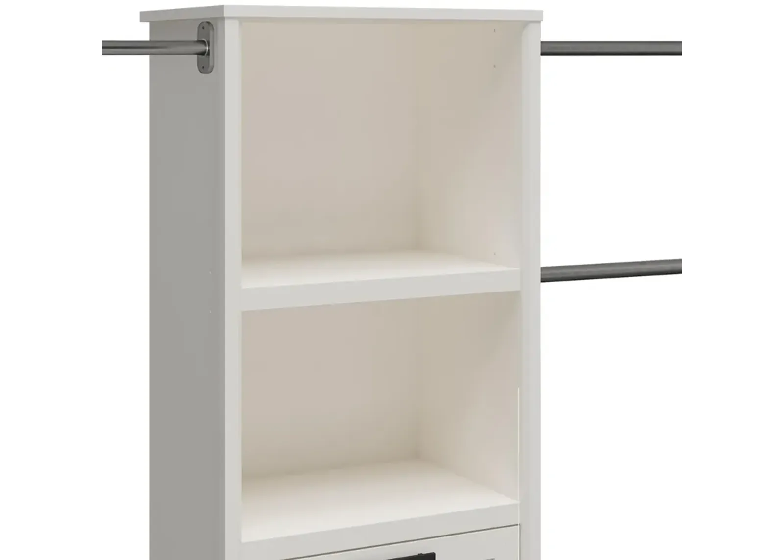 Luxe 4 Drawers and 3 Adjustable Clothing Rod Closet Tower