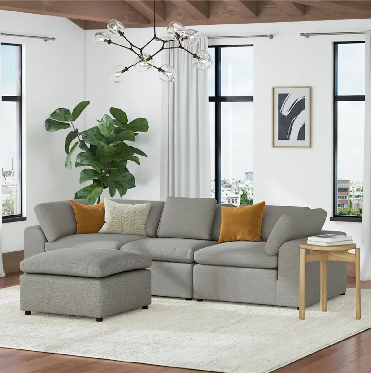 York 3 Seater Sofa and Ottoman Set