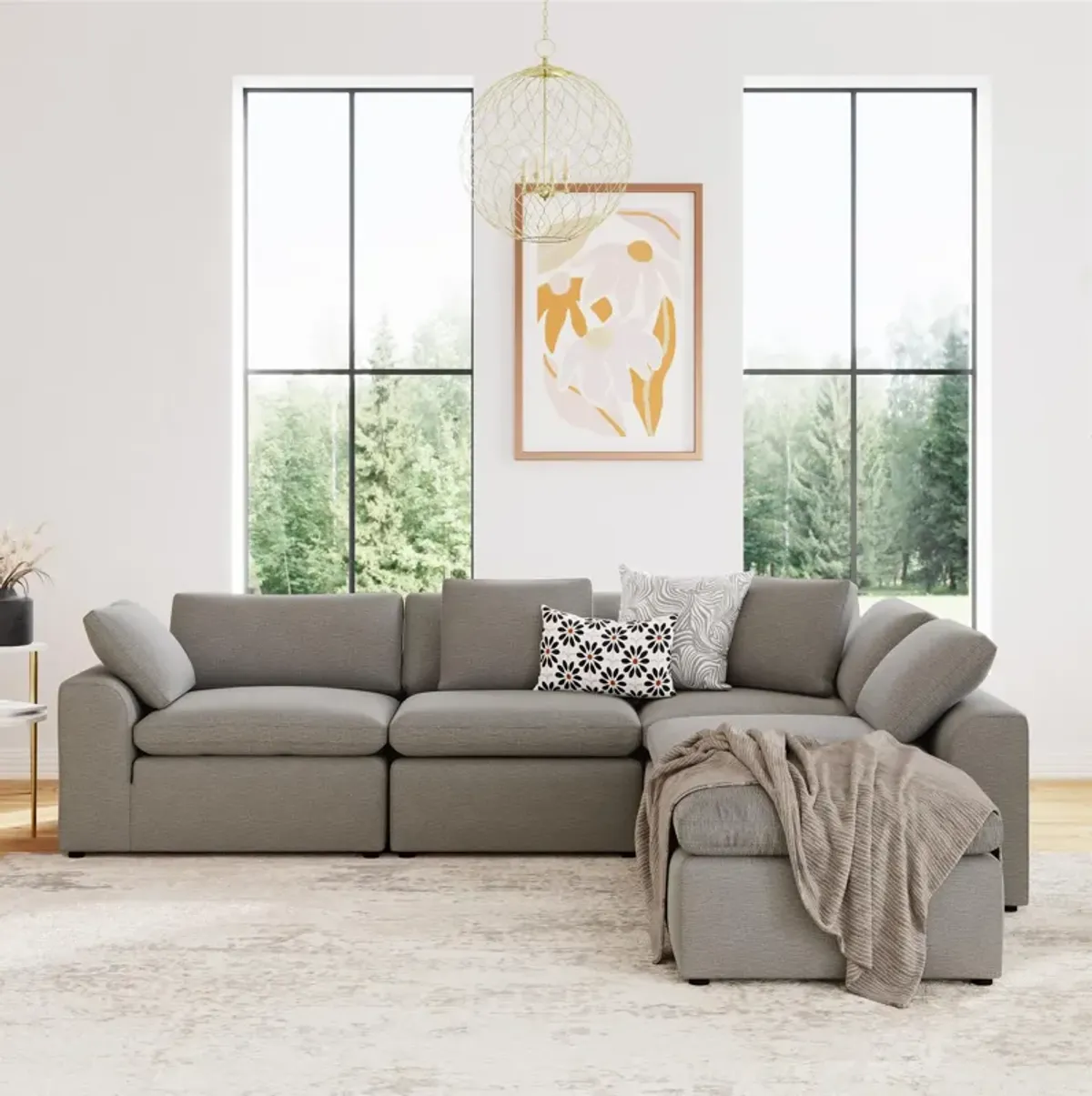 York 5 Piece Sectional Sofa Set