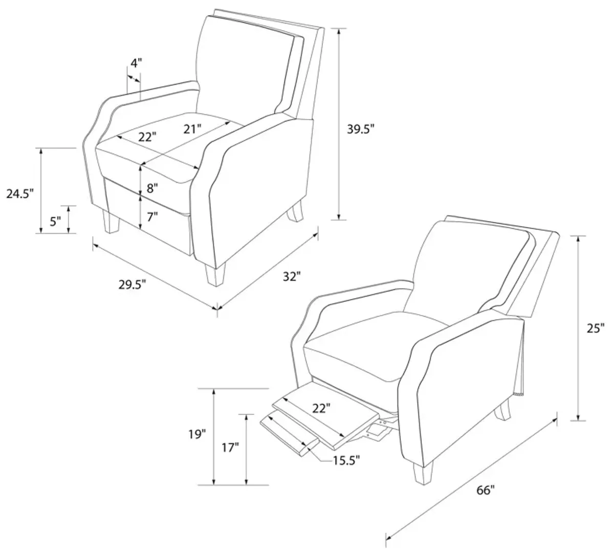 Randen Sleek Pushback Recliner