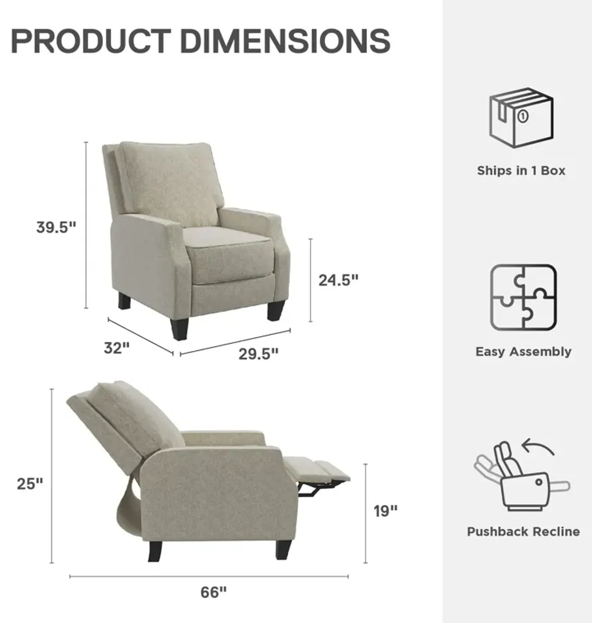 Randen Sleek Pushback Recliner