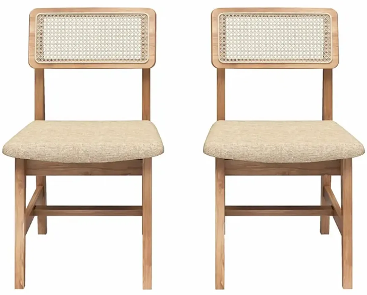 Eleni Cane Dining Chairs, Set of 2