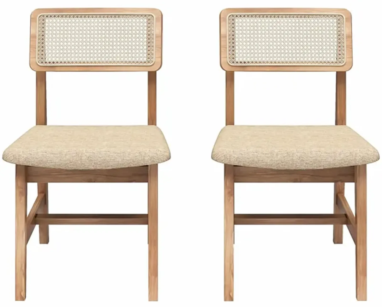 Eleni Cane Dining Chairs, Set of 2