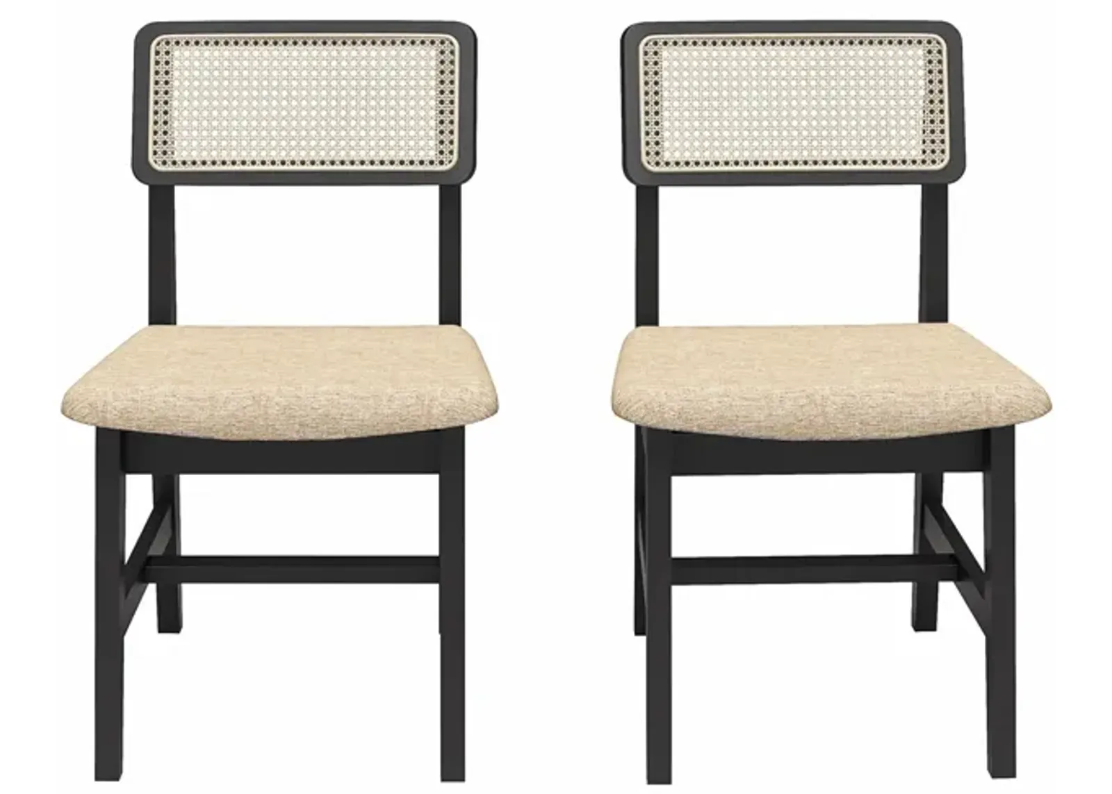 Eleni Cane Dining Chairs, Set of 2