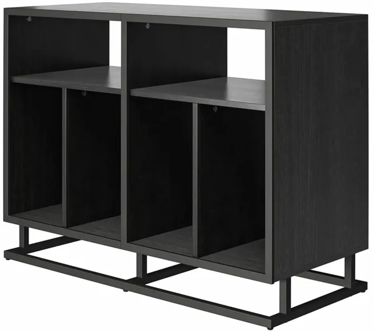 Regal Double Wide Record Station with 6 Open Cubbies