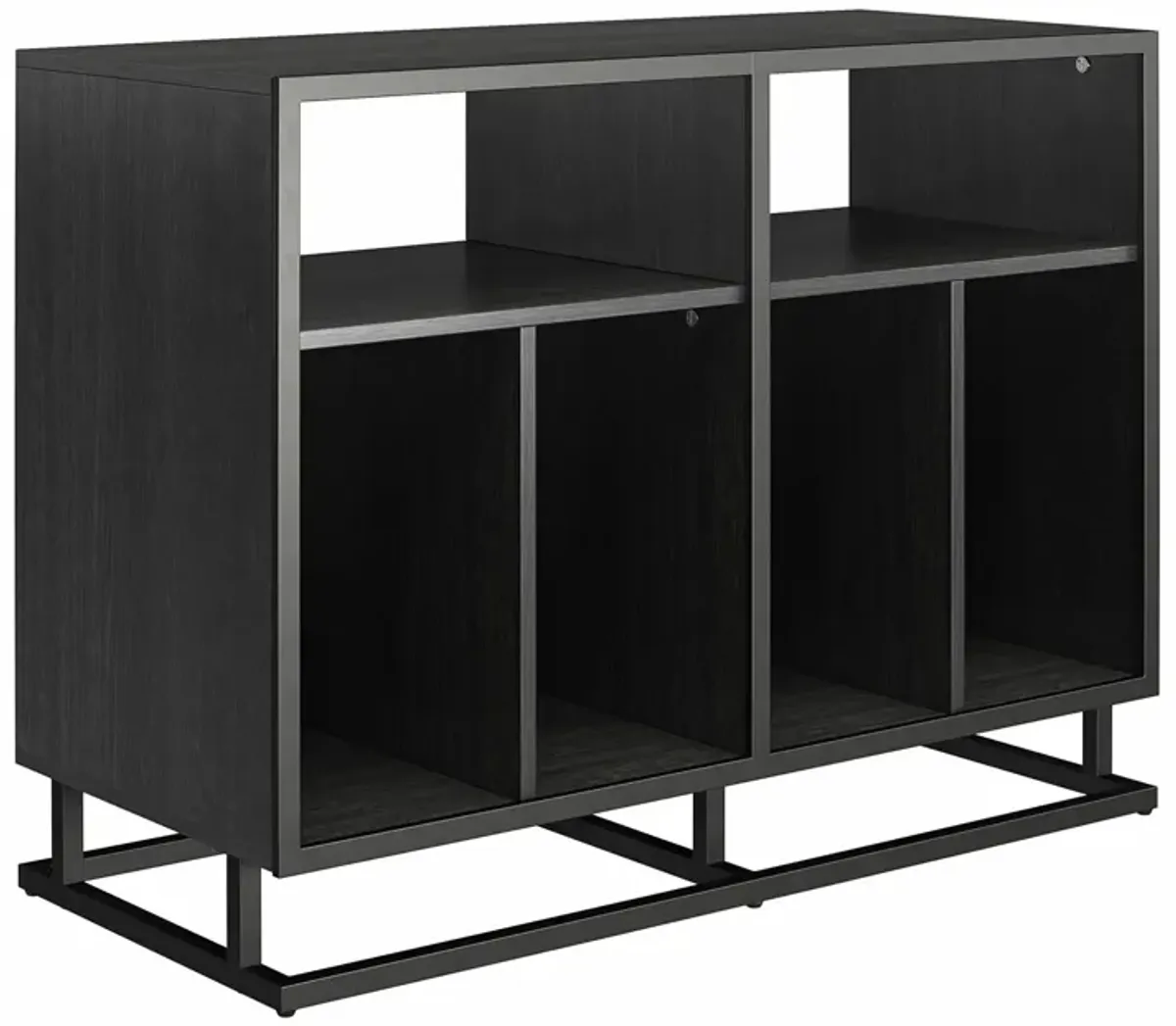 Regal Double Wide Record Station with 6 Open Cubbies