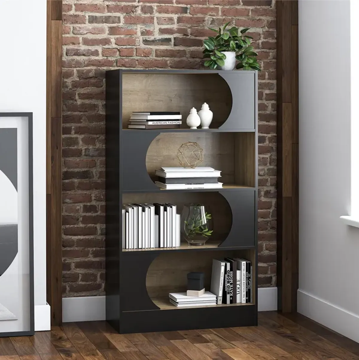 Delmar Retro 2-Tone Bookcase