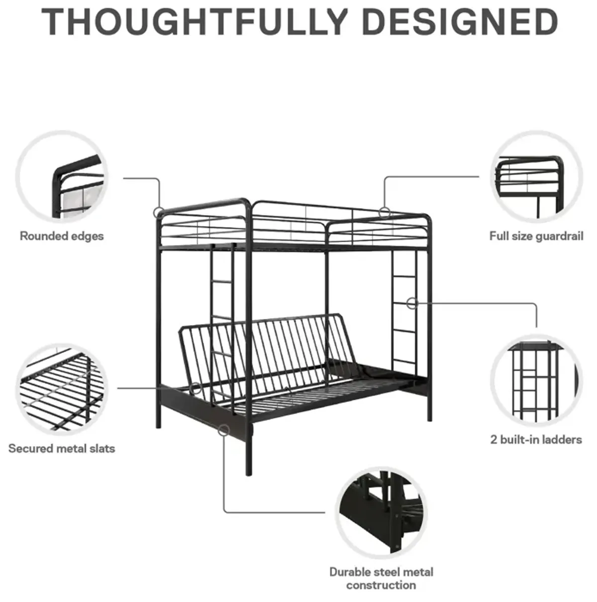 Sammie Full over Futon Metal Bed