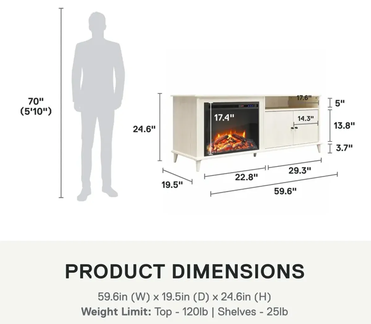 Farnsworth Fireplace TV Stand for TVs up to 65"