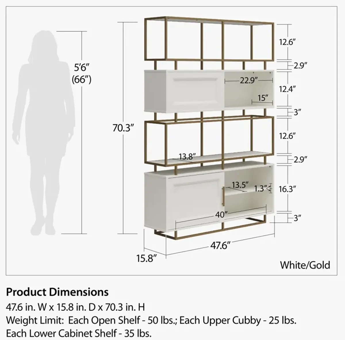 Goldie Modern Contemporary Bookcase Room Divider