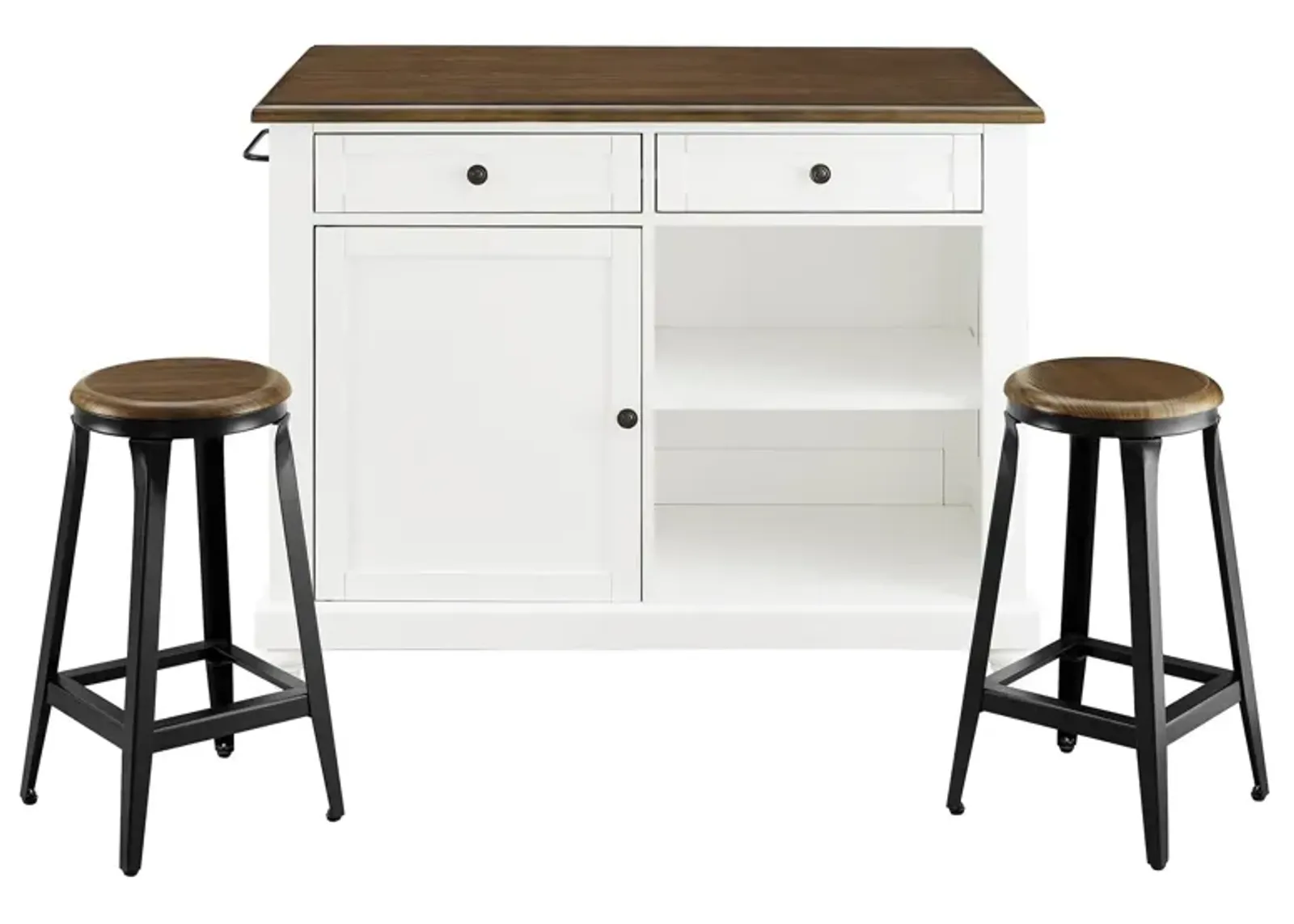 Kelsey Kitchen Island with 2 Stools and Drawers