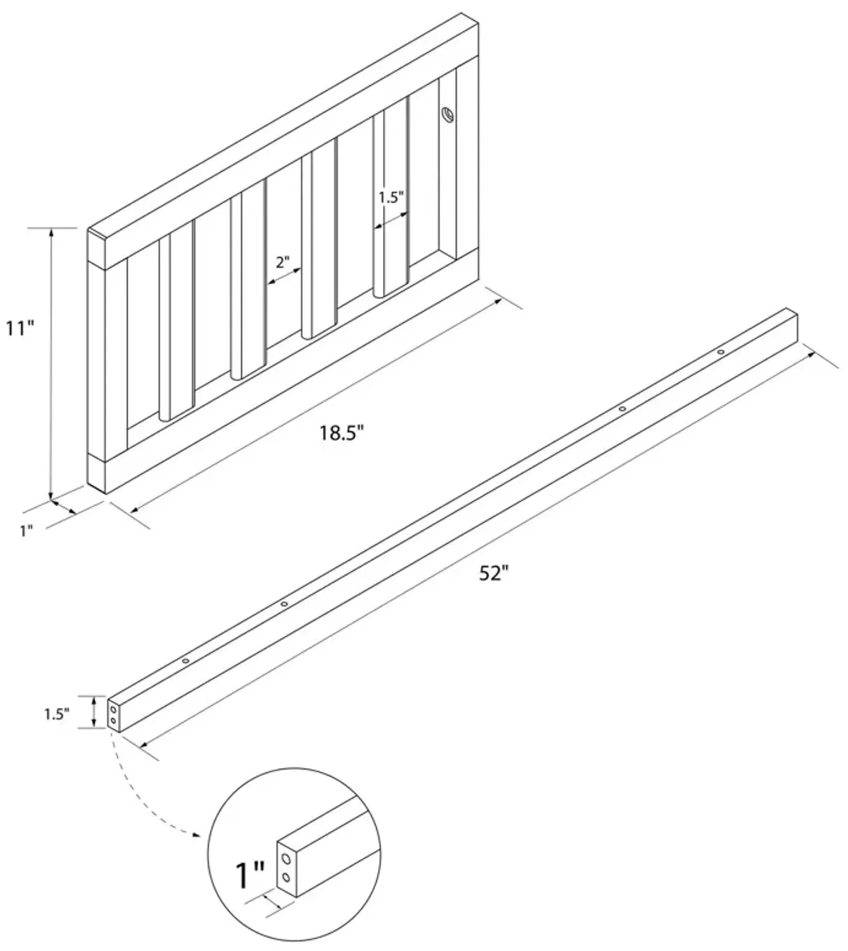 Universal Daybed and Toddler Rail